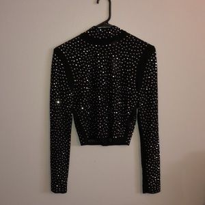 Black sequined crop top